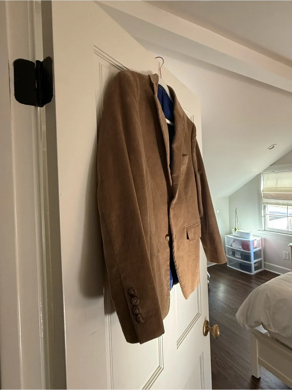 Men’s Regular Fit Corduroy Notch-Lapel Blazer in Camel, 36s